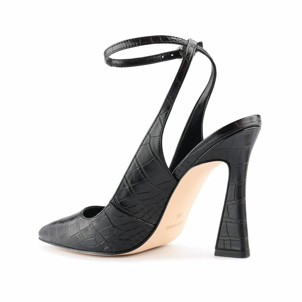 Nine west black open cheap toe heels